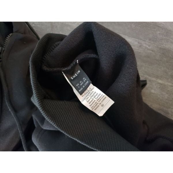 Cheap Black Basic SHEIN Oversized Zip Up LL34lRMPR outlet online shop
