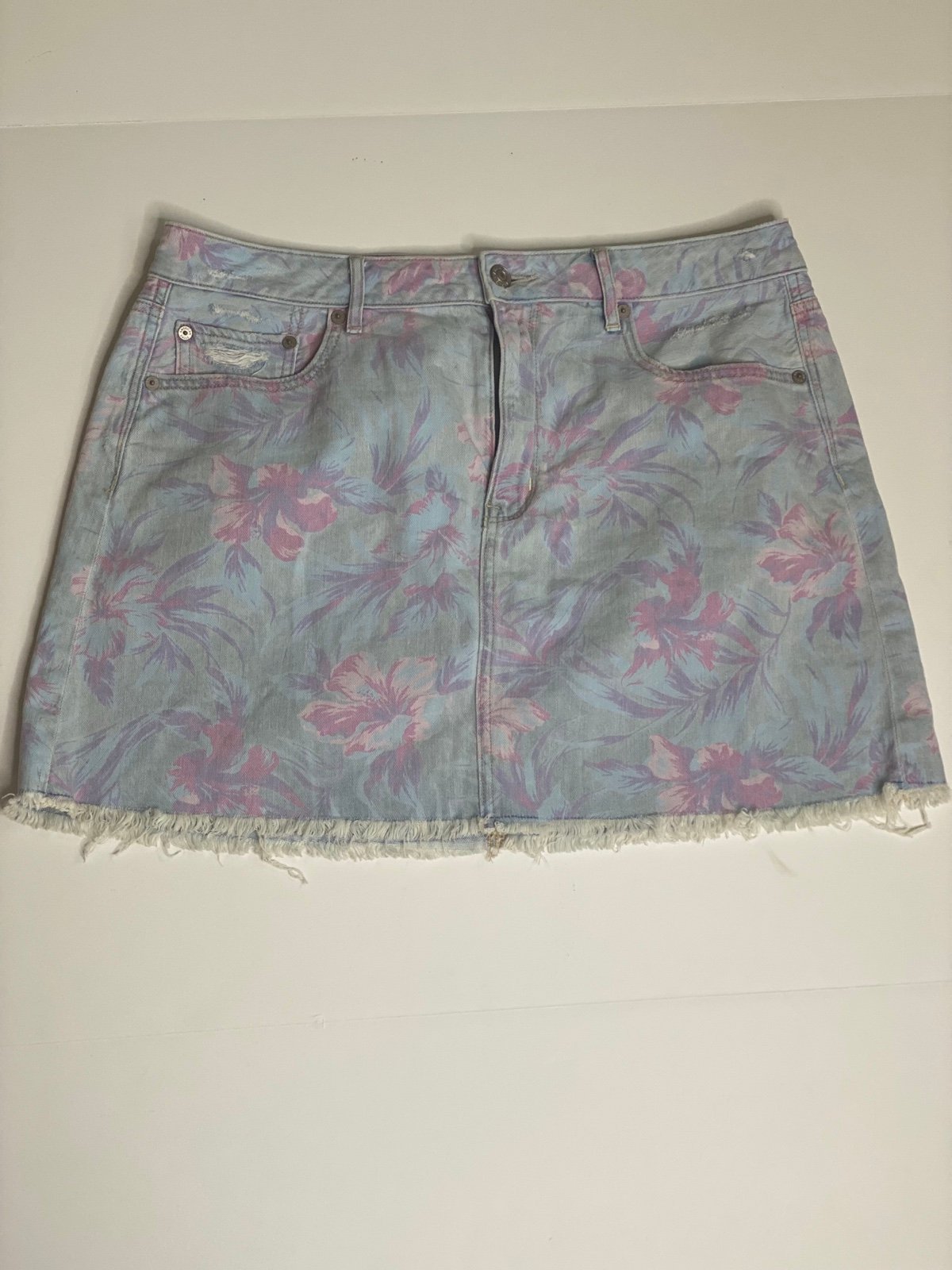 large selection American Eagle Womens 14 floral mini Denim Skirt h6V4pO30L Discount