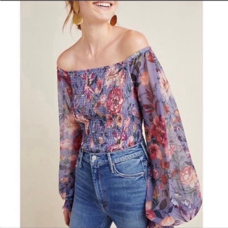 cheapest place to buy  Anthropologie Rouen Floral Smock
