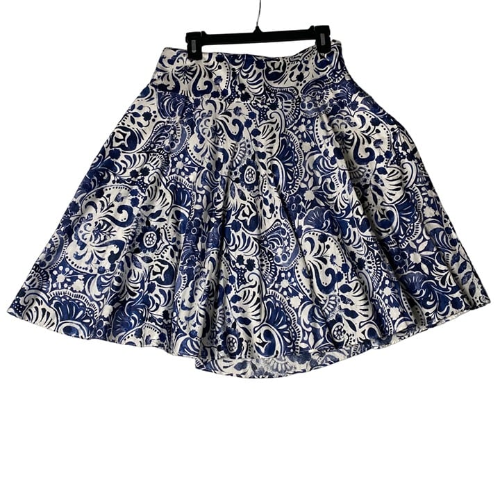 Simple Lauren Ralph Lauren Women White Navy Damask Pockets Pleated Modest Skirt Sz 6 fowtpNLqt Factory Price