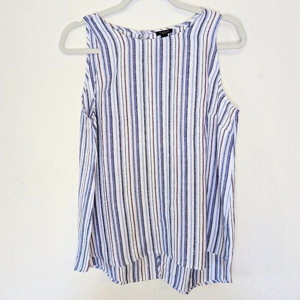 Elegant Ann Taylor Factory Striped Sleeveless Shirt Siz