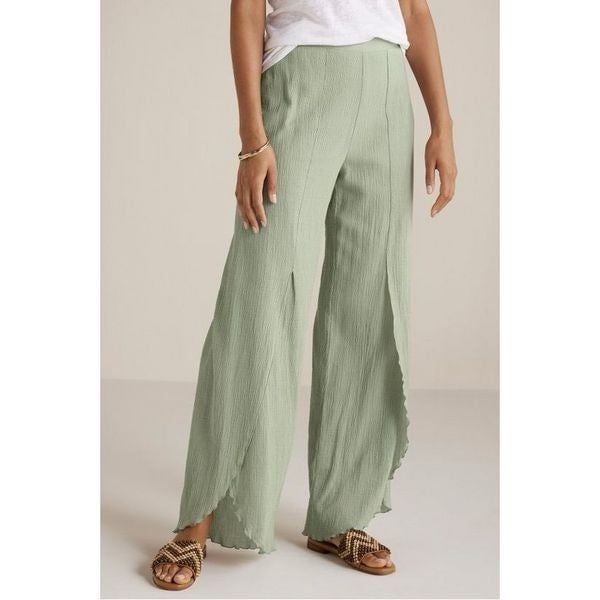 Fashion Soft Surroundings Wisteria Gauze Pants size Large Petite Green FQirH0iX6 Low Price