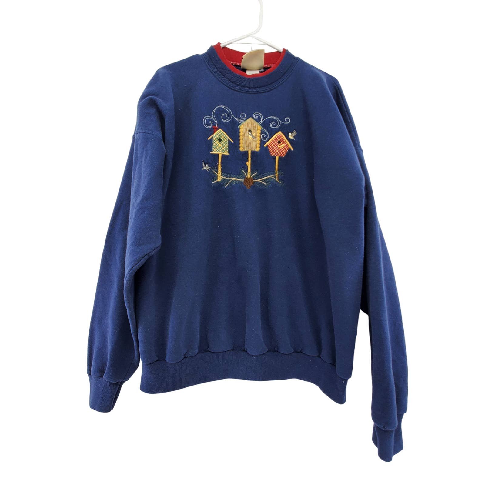 Stylish Vintage Topstitch Plus Size 2X Grandma Bird Feeder Embroidered Jersey Sweater PPxLLnRo0 Buying Cheap
