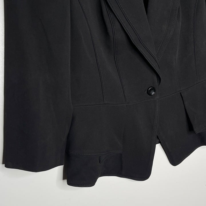 Authentic White House Black Market Black Blazer Size 4 Notch Collar One Button Peplum LgBQWLs6S Cheap