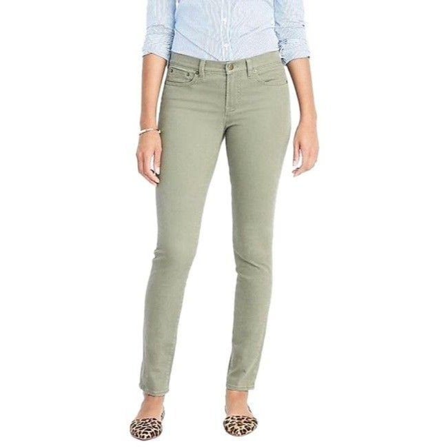 Classic J. Crew Skinny Stretch Mid Rise Jeans Green Den