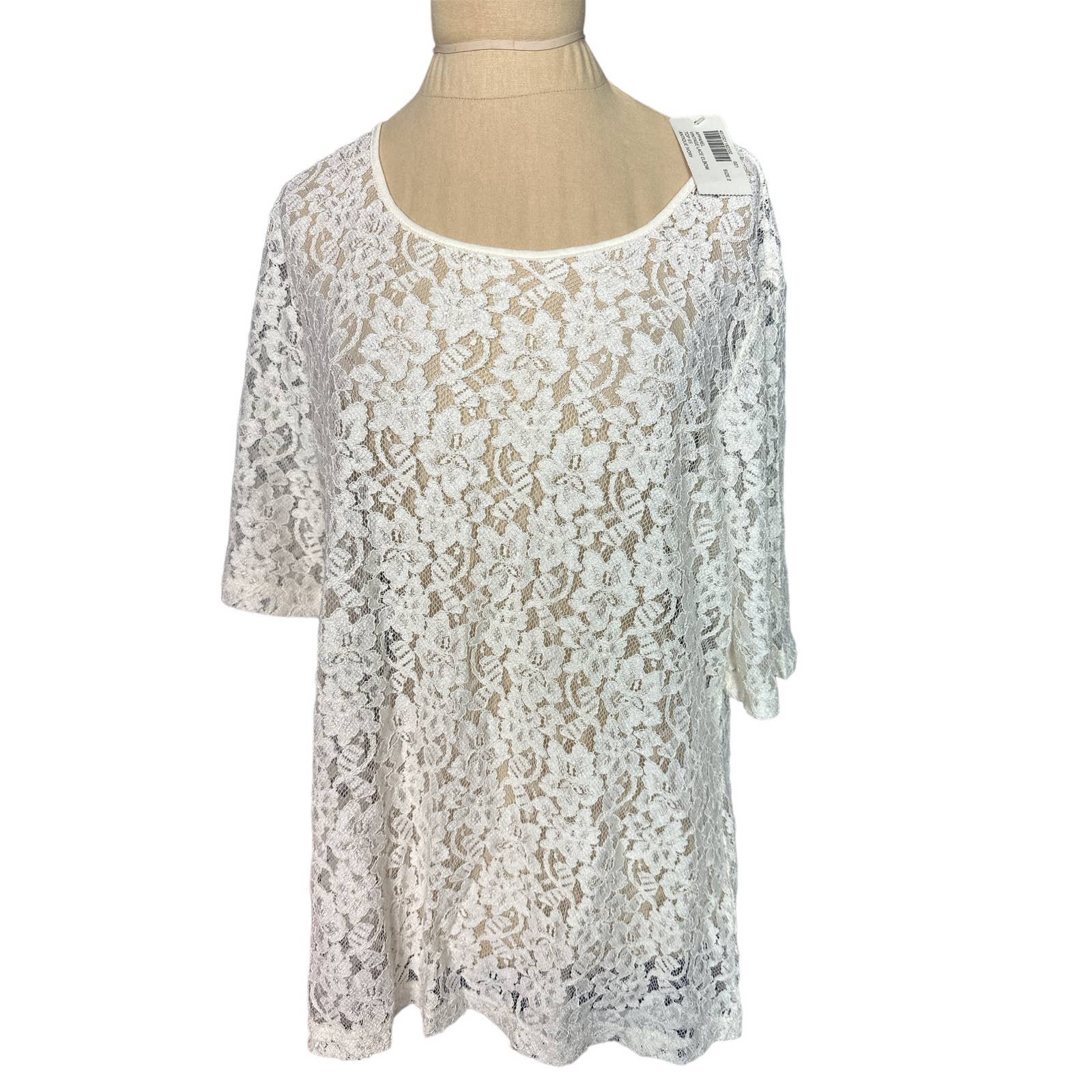 large selection Chico´s Antique Ivory Lace Tunic 2