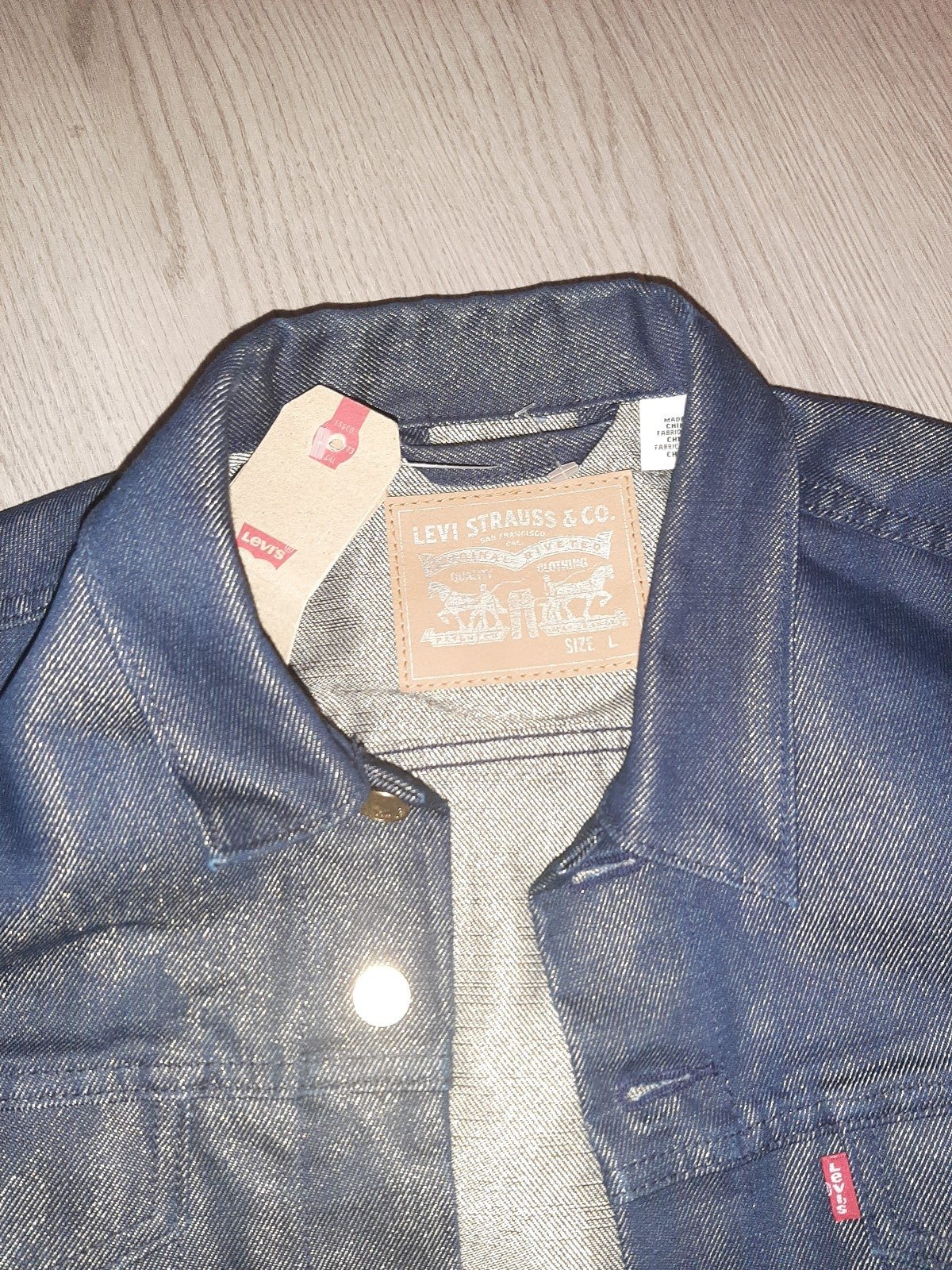 Nice NWT Levi Strauss & Co Large Denim Jean Jacket Unisex Shiny Material Vintage iN3BgYnWT Factory Price