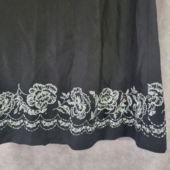 Special offer  Ann Taylor Loft Black Embroidered Linen Blend Skirt size 4 MbkKBrsVs Everyday Low Prices