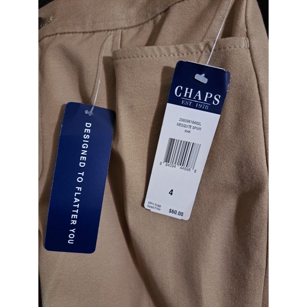 Simple Chaps Mesquite Women´s 4 Khaki Tan Beige Slimming Fit Straight Leg Pants KeoM4qzA2 Hot Sale