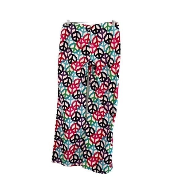 Buy SO Intimates Pajama Pants Multi Color Fleece Peace Signs Wide Leg Pull-On S j1GLPG7vJ Store Online