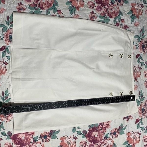 Gorgeous JONES NEW YORK White Sailor Front Pencil Straight Skirt Size 6 GF64K2WWF Buying Cheap