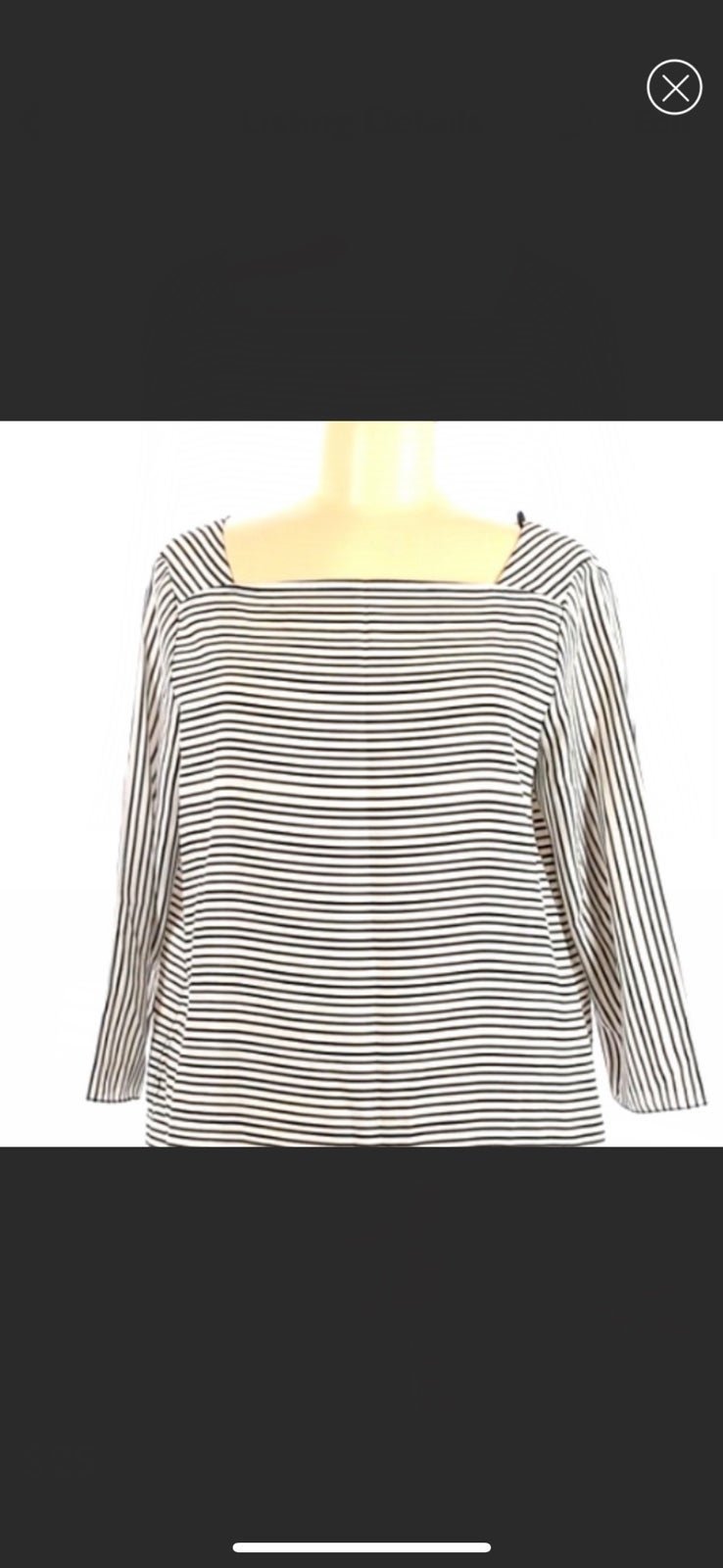 Classic Zara Basic L black/white/blue stripe square neck 3/4 sleeves shift dress HBy5TsbzY just for you