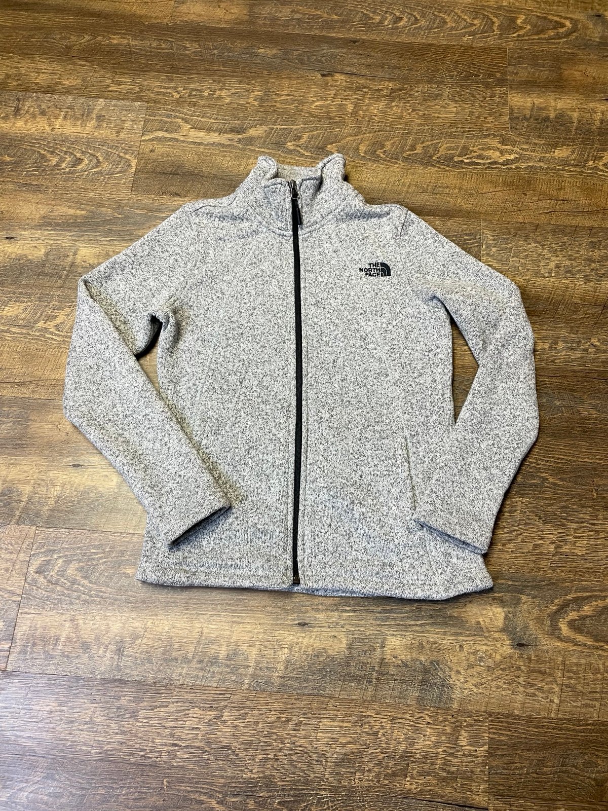 Classic The North Face Gray Full Zip Fleece Jacket Wome