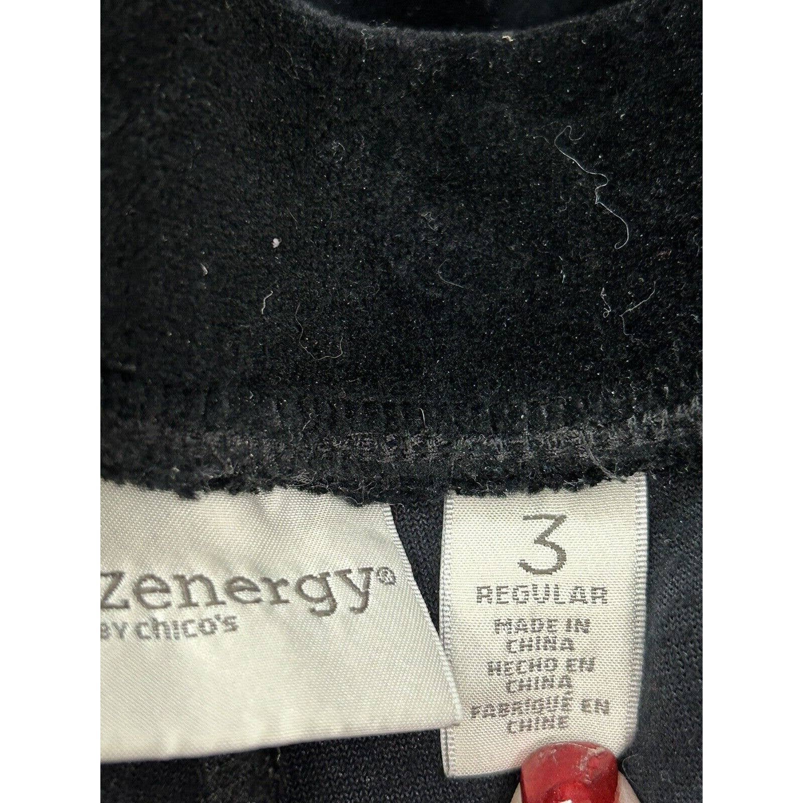 Fashion ZENERGY BY CHICO´S 3 US XL JACKET- PANTS 2-PIECE SET BLACK VELOUR icN1rcAc3 hot sale