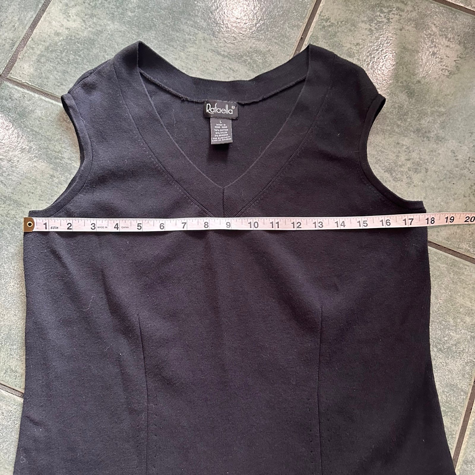 Perfect VTG Y2K black V-neck sleeveless ribbed knit shirt  Brand is Rafaella  Size large NuSMCqXQ1 High Quaity