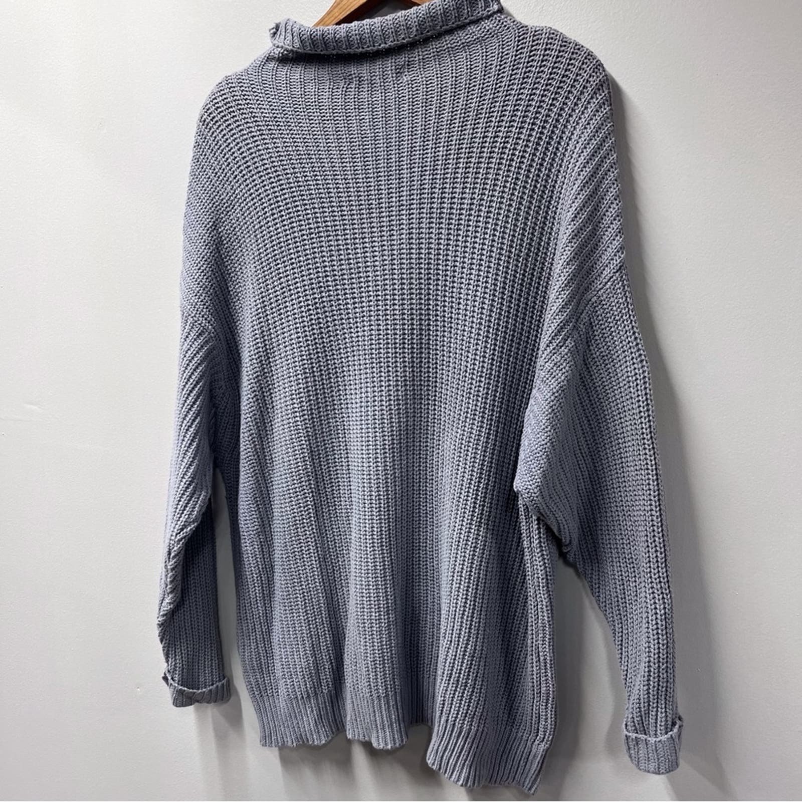 High quality American Eagle Outfitters OVERSIZED Slate Blue Mockneck Sweater Women´s M pQI4aK5b6 Counter Genuine 