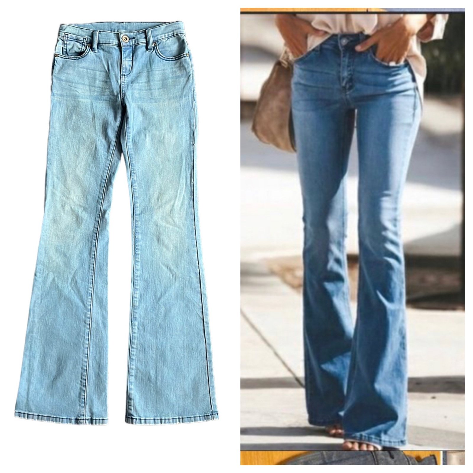 Simple BCBGMax Tanya flare bottom jeans l8KaqaqZu Hot S