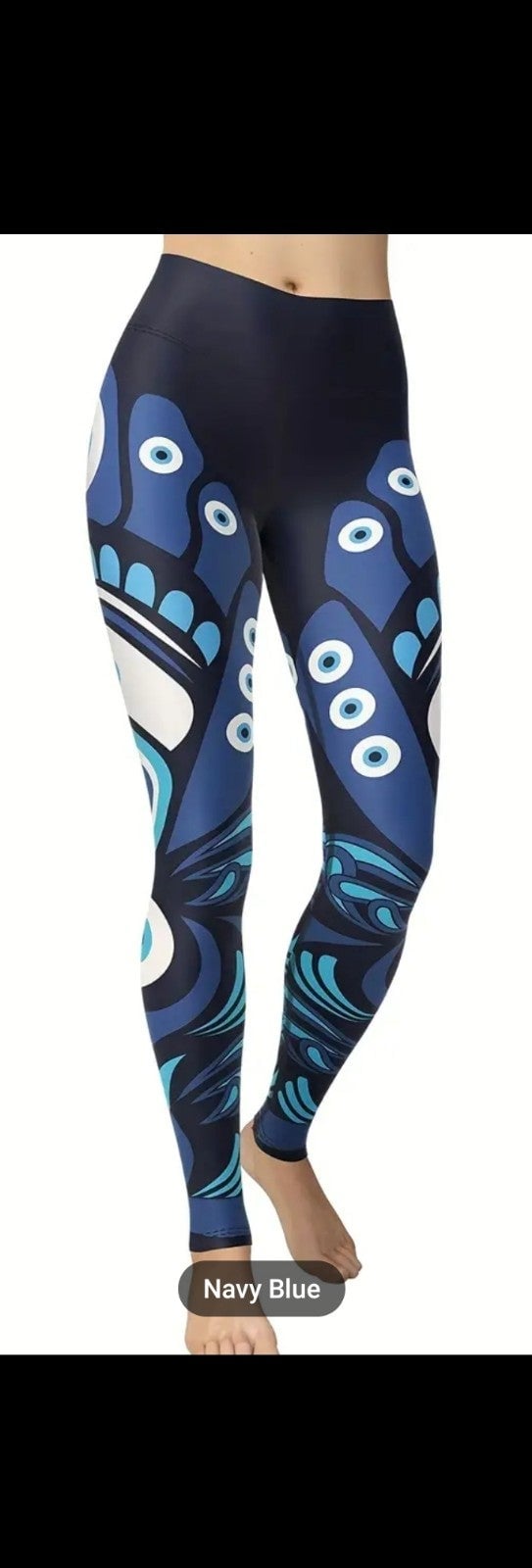 Wholesale price Blue Evil Eye print yoga pants size medium (6) JvYzxQq18 on sale