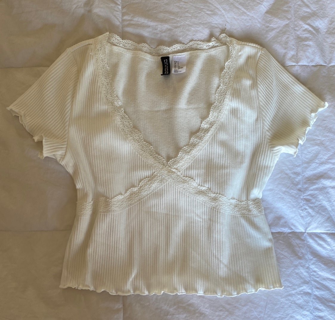 Discounted H&M white lace top Nr1ZkdorS Counter Genuine