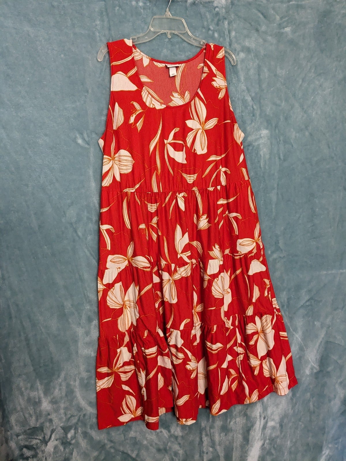 Special offer  Ava & Viv 1X Blood Orange Tiered Dress w Pockets NO7bi3rNc well sale