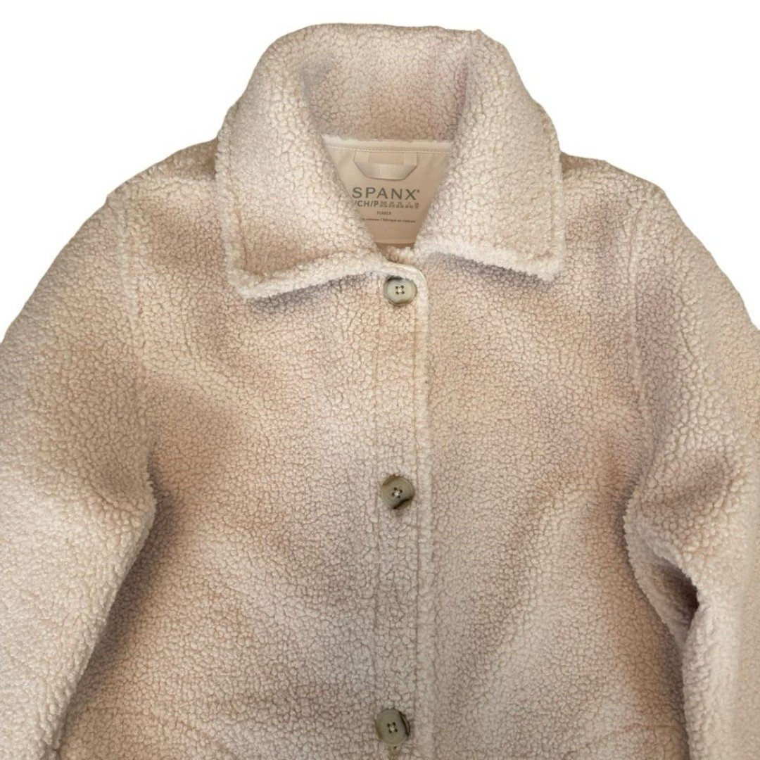 Custom SPANX Women´s Luxe Fleece Shirt Jacket Cream Sherpa Size Small HCMbZv5nU well sale