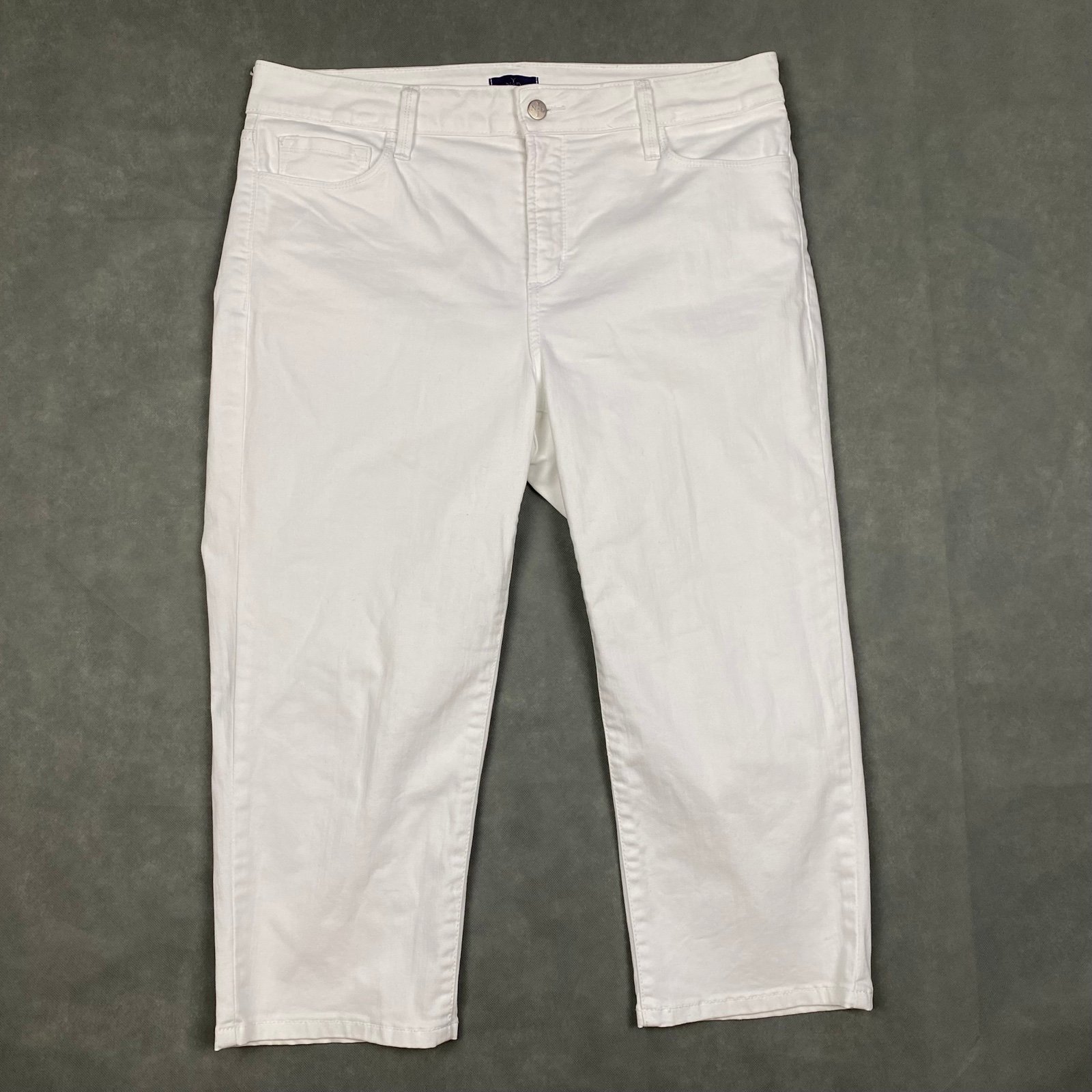 the Lowest price NYDJ White Crop Capri Jeans Lift Tuck 