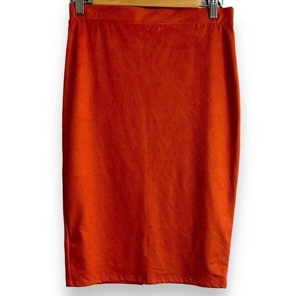 Cheap May Pink Boutique Faux Suede Pencil Skirt Women´s Medium Rust Orange Back Slit PfhiESCjC Buying Cheap