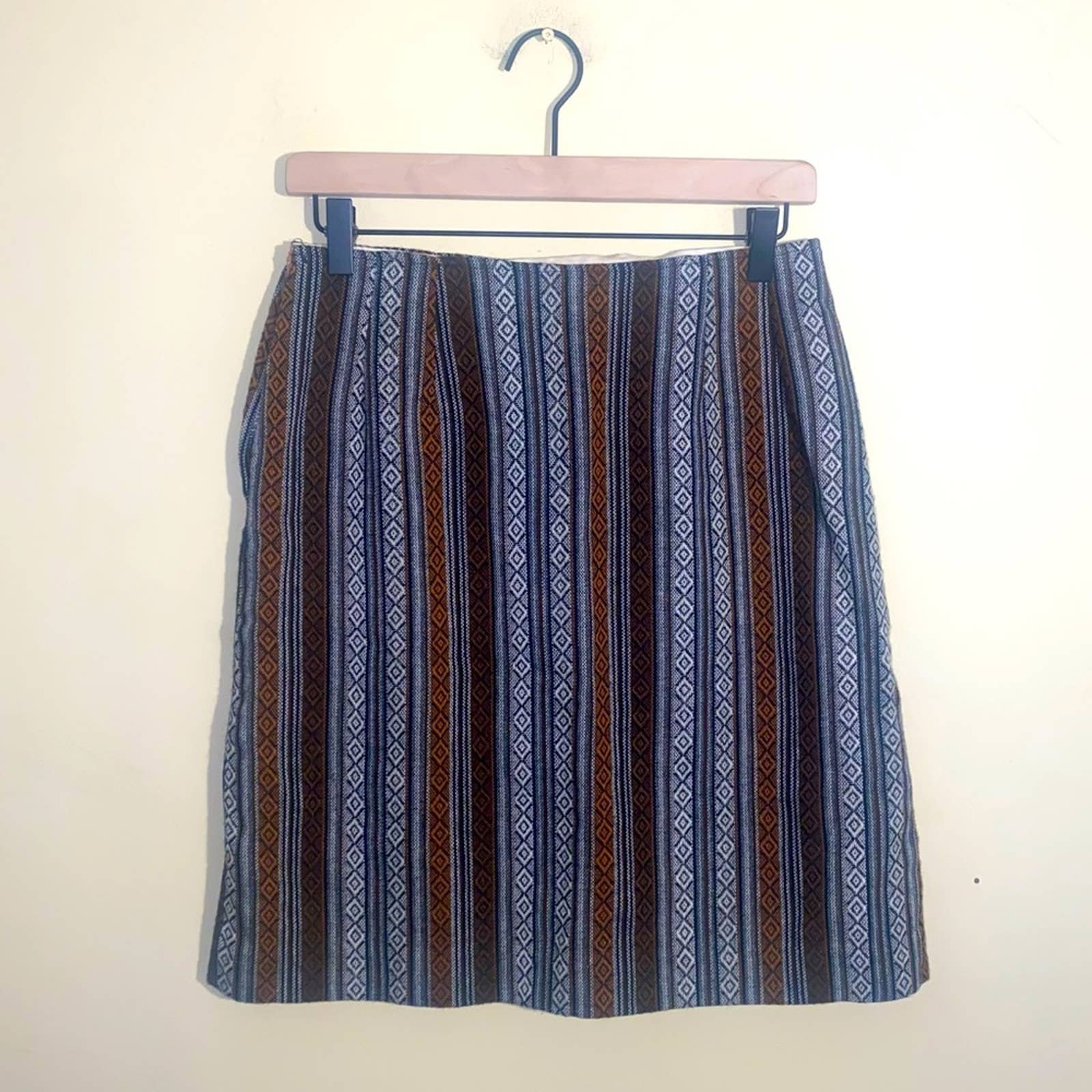 Exclusive VNTG 70s mod handmade patterned skirt fOWE6nP
