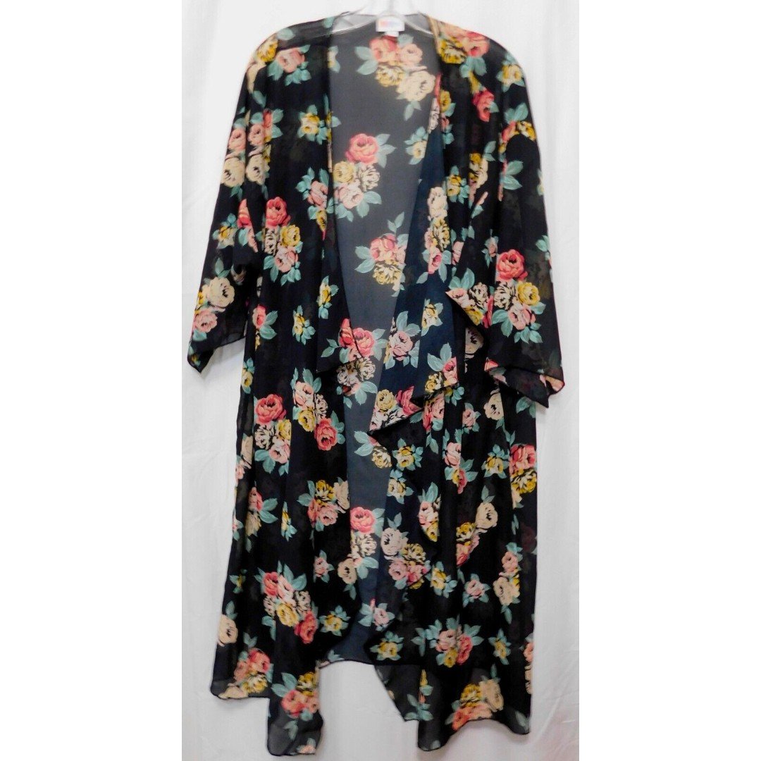 High quality Lularoe Shirley Sheer Kimono Duster L Chiffon Long Open Front Floral Cover Up kJQfpMzPw Zero Profit 