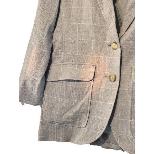 Custom Madewell Cotton-Linen Relaxed Larsen Blazer in Windowpane XXSmall As-Is lRlc7Teti Cool