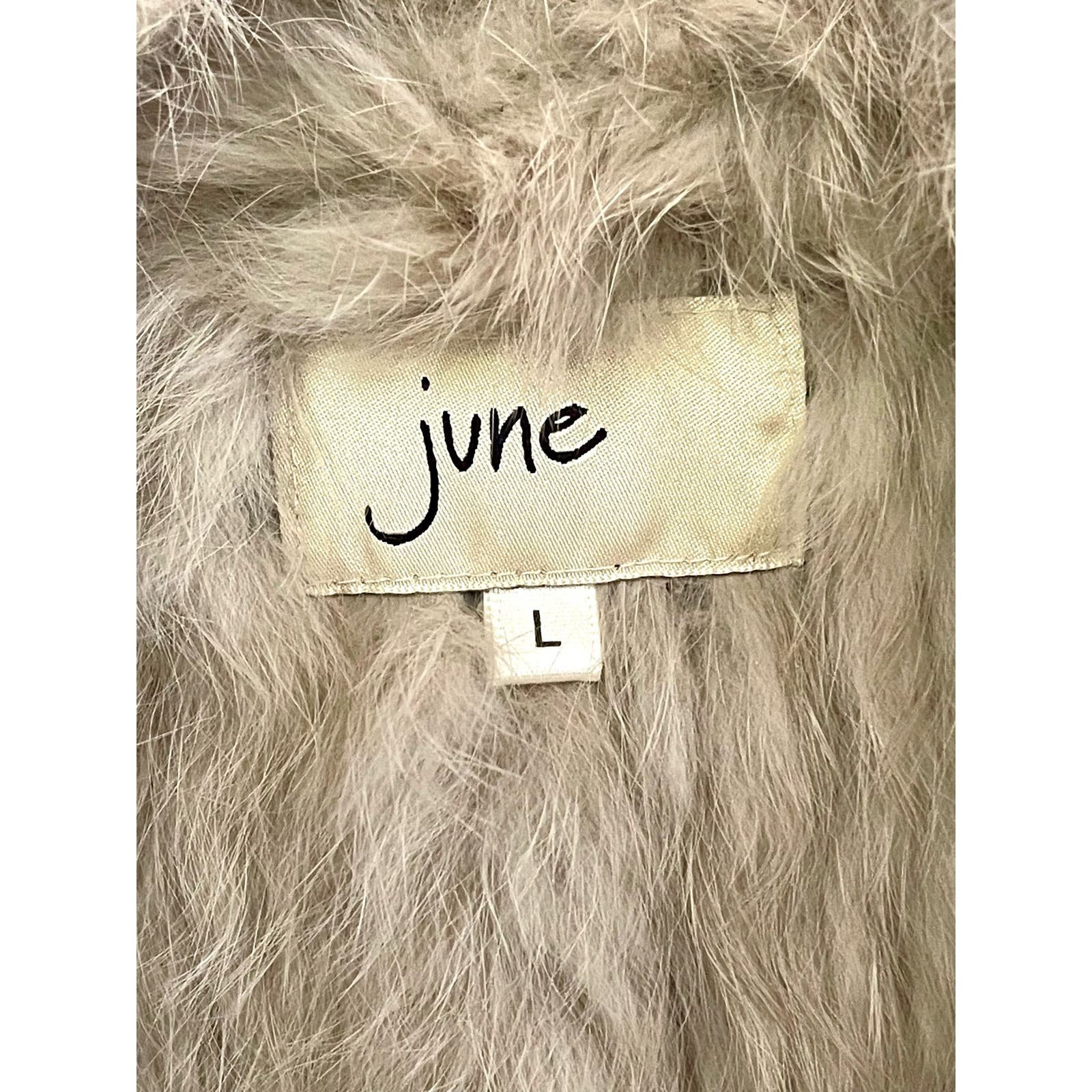 Wholesale price June Women’s Real Rabbit Soft Fur Sleeveless Vest size L PopmlnOWa Buying Cheap