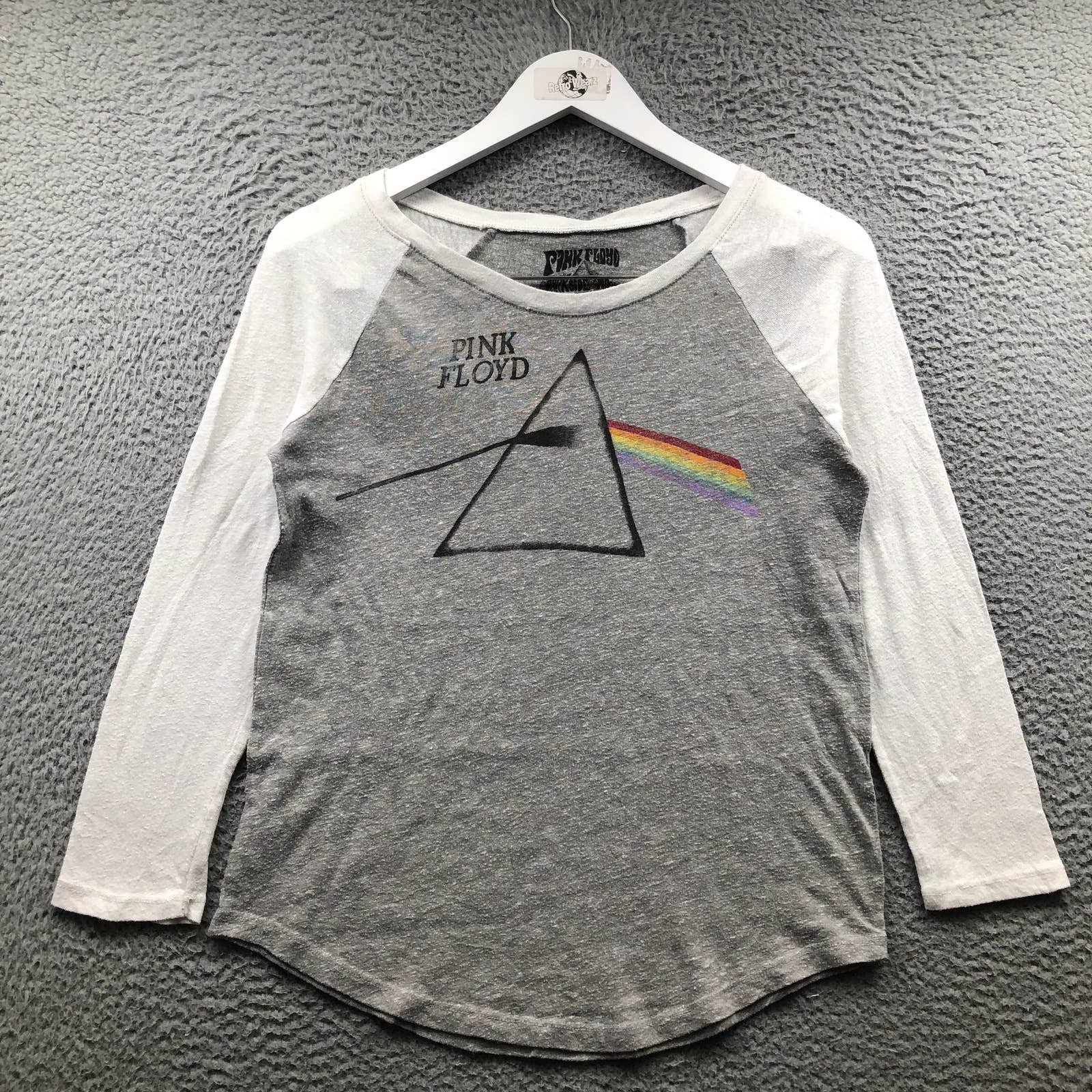 Latest  Pink Floyd The Dark Side Of The Moon T-Shirt Womens XS Raglan Graphic Gray White iBWNdAMNp best sale