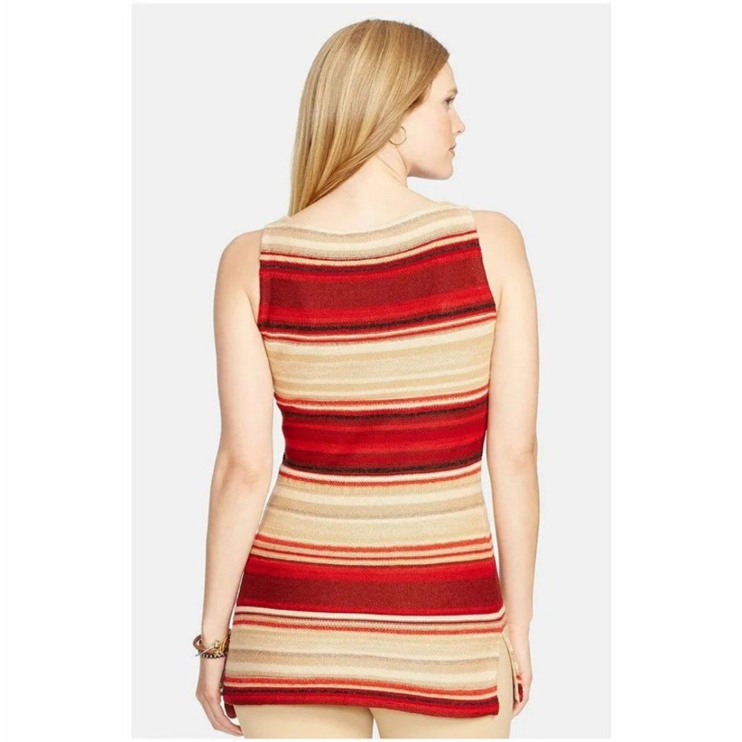Authentic NWT Lauren Ralph Lauren Striped Linen Cotton Sleeveless Tunic Sweater Size 3X LeuMtH9e3 best sale