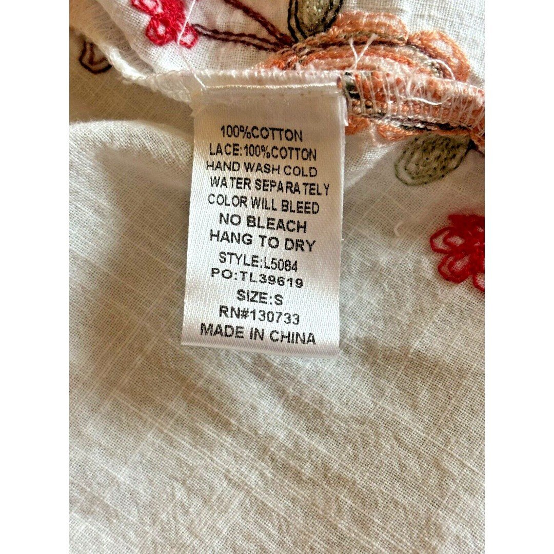 reasonable price Umgee USA Boho Kimono Wrap Embroidery Floral Cotton Fringe Size Small Long Top gj4Ht0wVE Low Price