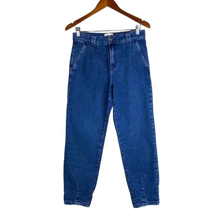 Affordable Sezane relaxed blue indigo high waisted jean