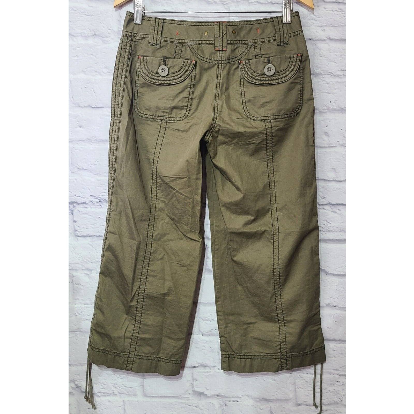 reasonable price Anthropologie Hei Hei Capri Pants Women´s 2 Olive Green Leg Drawstrings Pockets IHIwcgiOS Factory Price