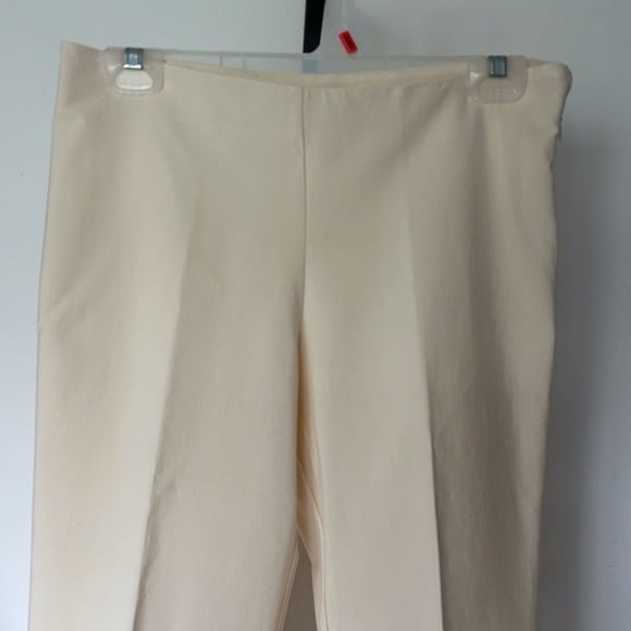Perfect Charlotte Kellogg Worth Avenue cream stretch silk blend crop pants side zip  6 po5qdr2Ru Outlet Store