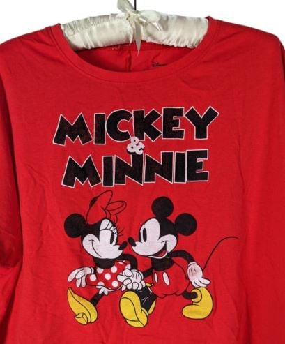 Promotions  Disney Sz XL Women´s Red Mickey & Minnie Mouse Graphic Short Sleeve T-shirt hD3Ddnl9d well sale