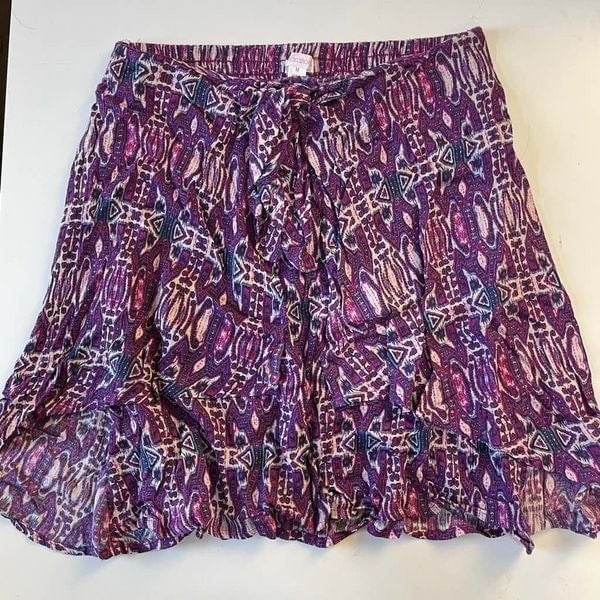 Cheap Xhilaration purple elastic waistband Aztec skirt 