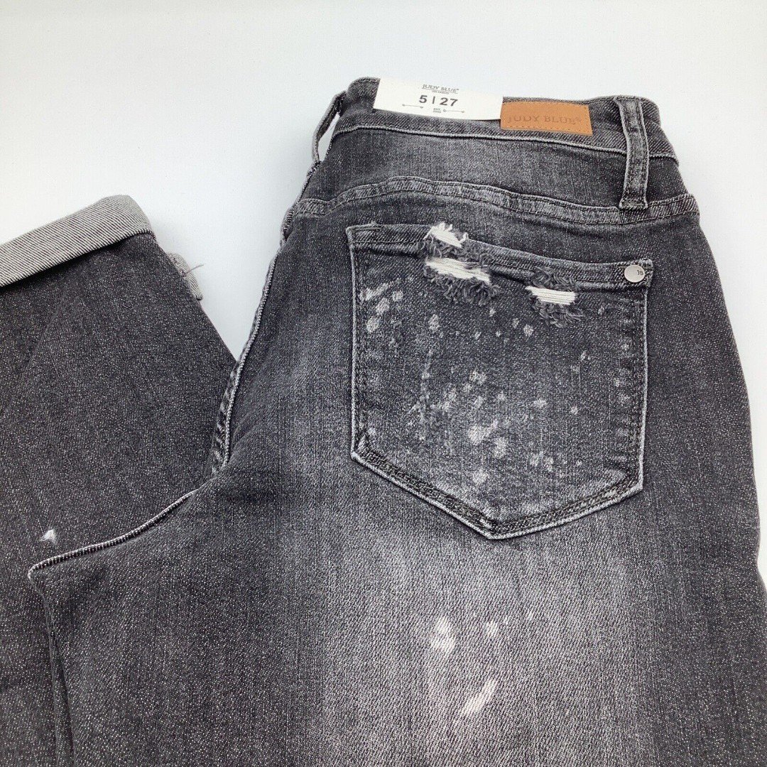 reasonable price Judy Blue Womens Mid Rise Boyfriend Fit Distressed Jeans Black Size 5/27 NWT fEYgUyKAE just buy it