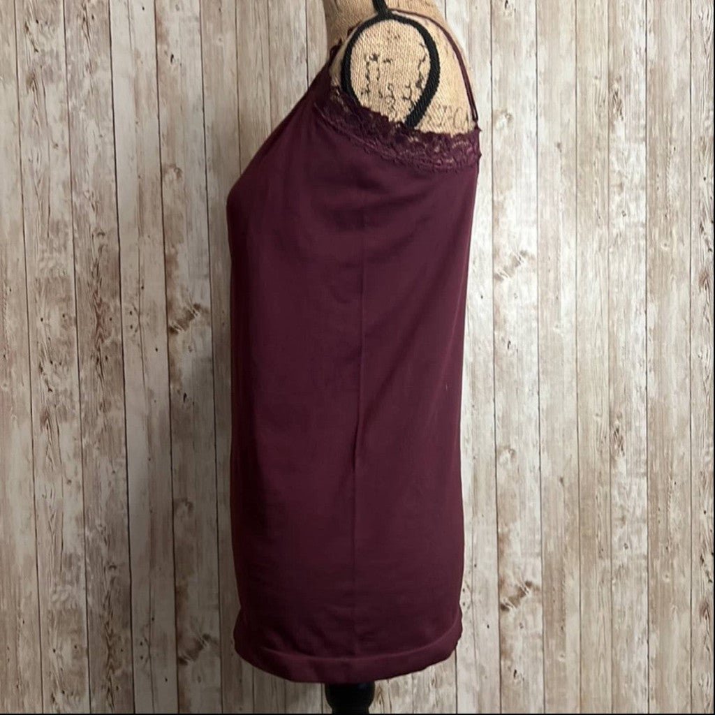 Discounted Attention Maroon Lace Trim Tank Top mtBI3baCw Outlet Store