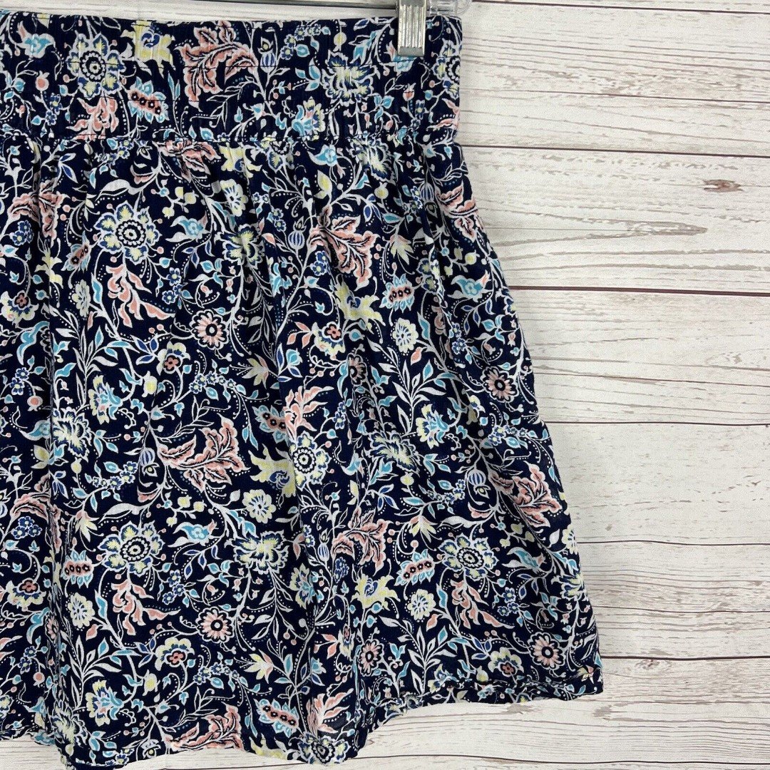 cheapest place to buy  Old Navy Womens Pull-On A-Line Skirt Size Medium Blue Floral Lined Pockets MRTKBhFAk for sale