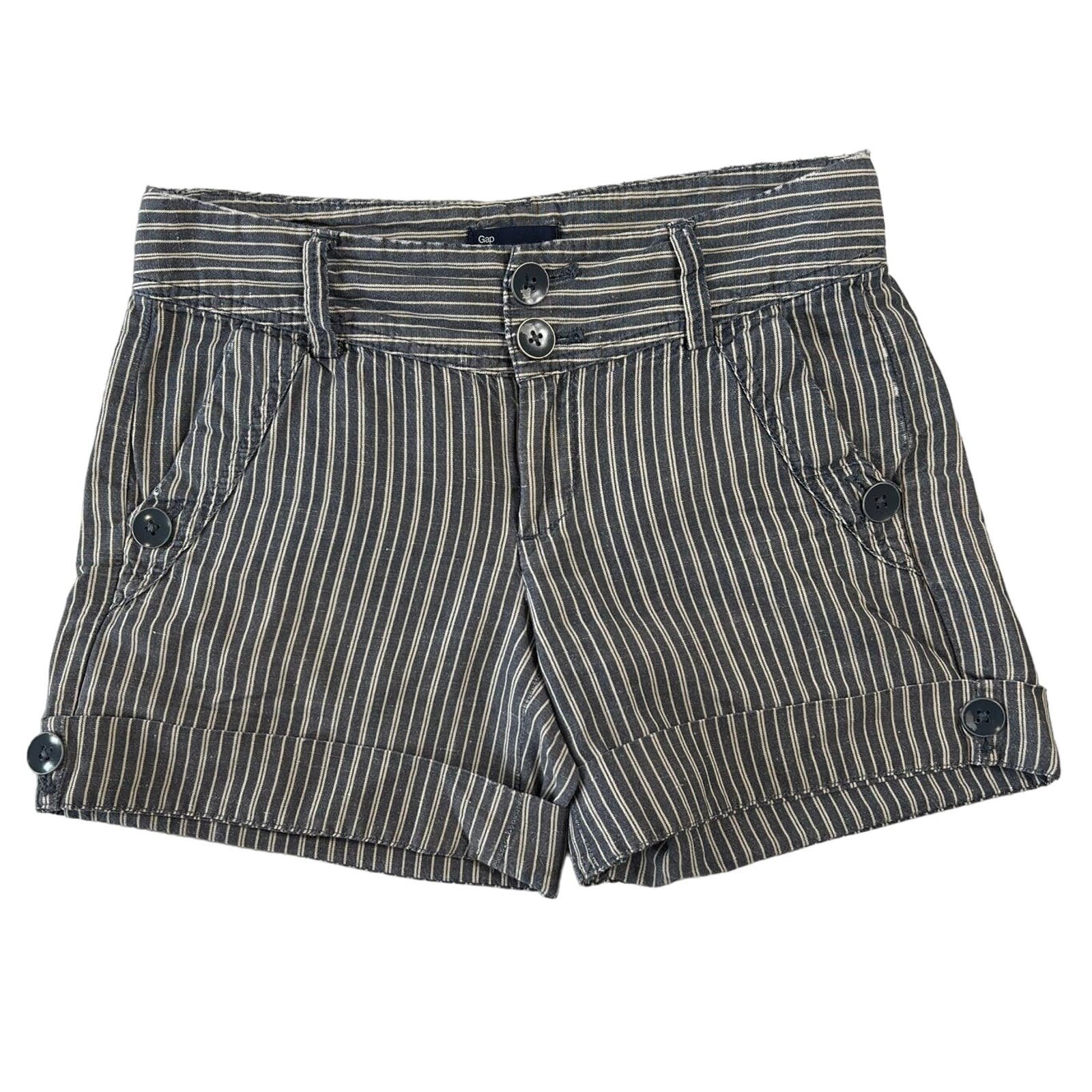 Amazing GAP Women´s 0 Stripe Nautical Linen Shorts