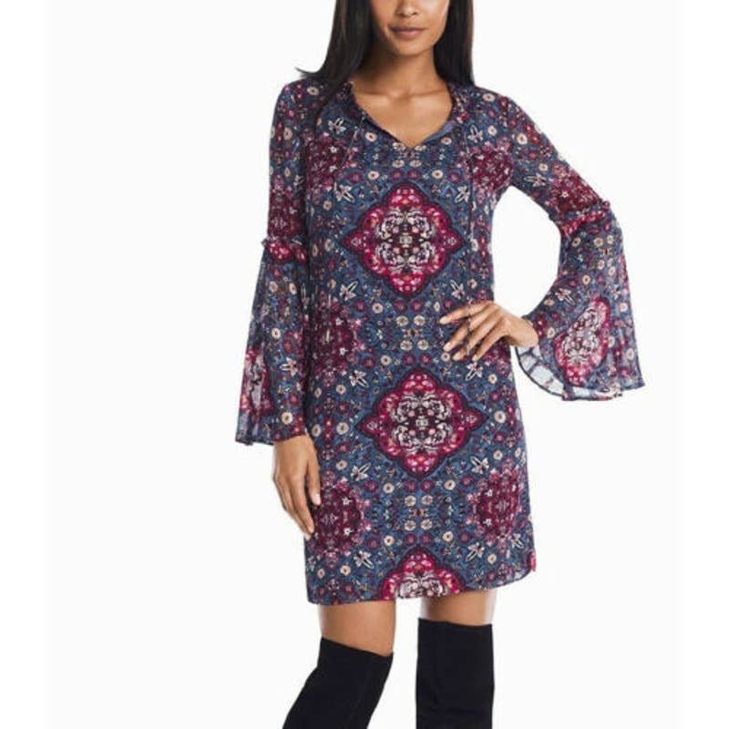 save up to 70% WHBM Shift Dress XS Medallion Print Bell