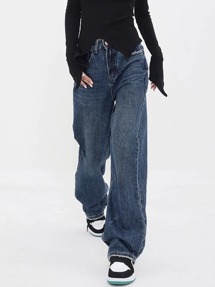 Beautiful wide leg jeans with patchwork- oversized fit 