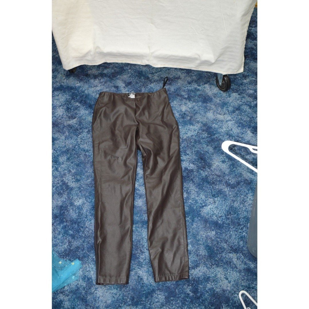 Beautiful Venus faux leather pants no pockets deep dark chocolate brown SZ 4 ImBUdkils Cool