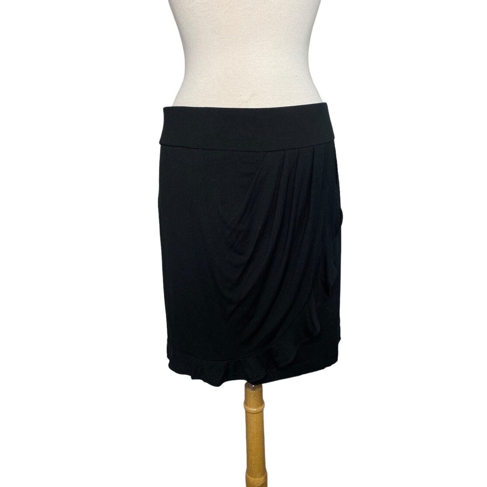 Discounted LOFT Black Pull On Faux Wrap Ruffle Skirt Size Medium Mini Coverup Modal P6zPTgg8V just for you