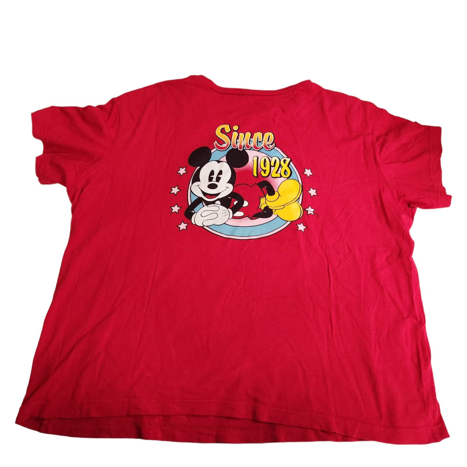 High quality Disney 2X Mickey Mouse Short Sleeve Red T 