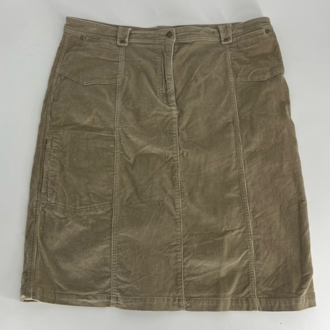 Personality Vintage Woolrich Midi Skirt Womens 18 Tan Long Khaki Cotton Corduroy Stretch PQQAxlsRR Store Online
