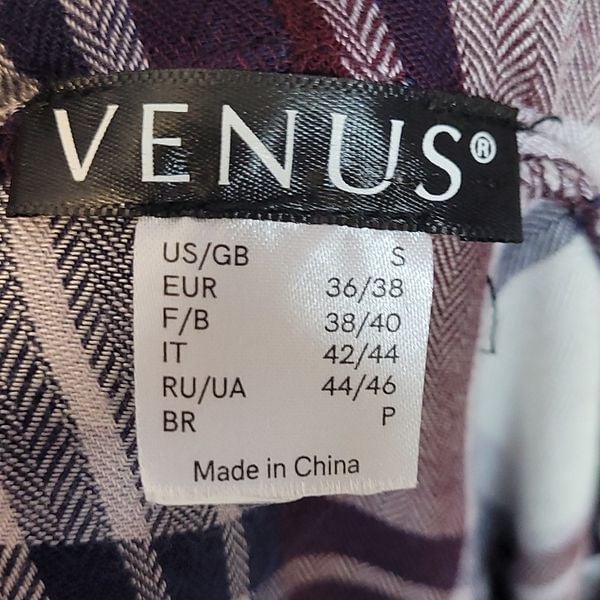 Perfect VENUS | Burgundy & Navy Plaid Fringe Kimono S Ou7Nouw6S Outlet Store